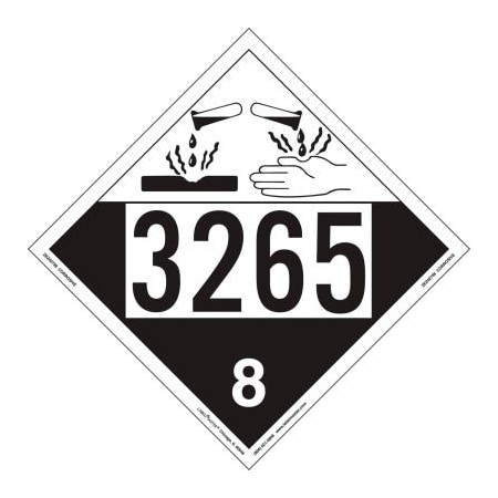 American Labelmark Co LabelMaster ZEZ43265 Corrosive Placard, UN 3265, Removable Vinyl, 25/Pack ZEZ43265